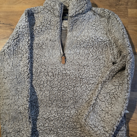 Simply Southern Women's Gray Sherpa Zip Up Jacket - Picture 1 of 2